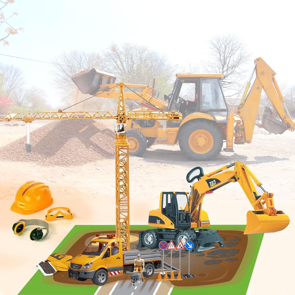 Spielmatte – Baustelle