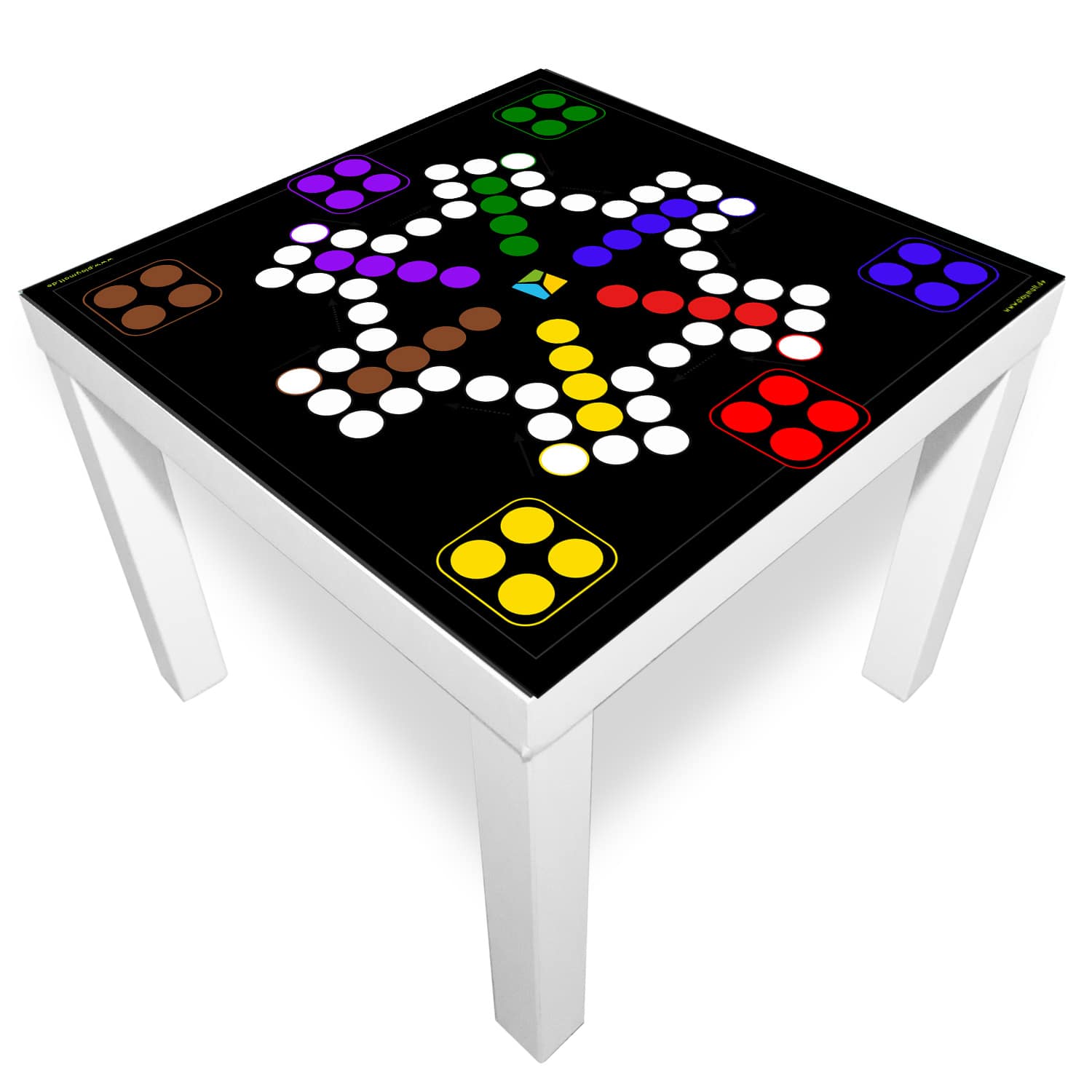 Spielmatte “Rausschmeißer” – Das Ludo Gesellschaftsspiel für 6 Spieler