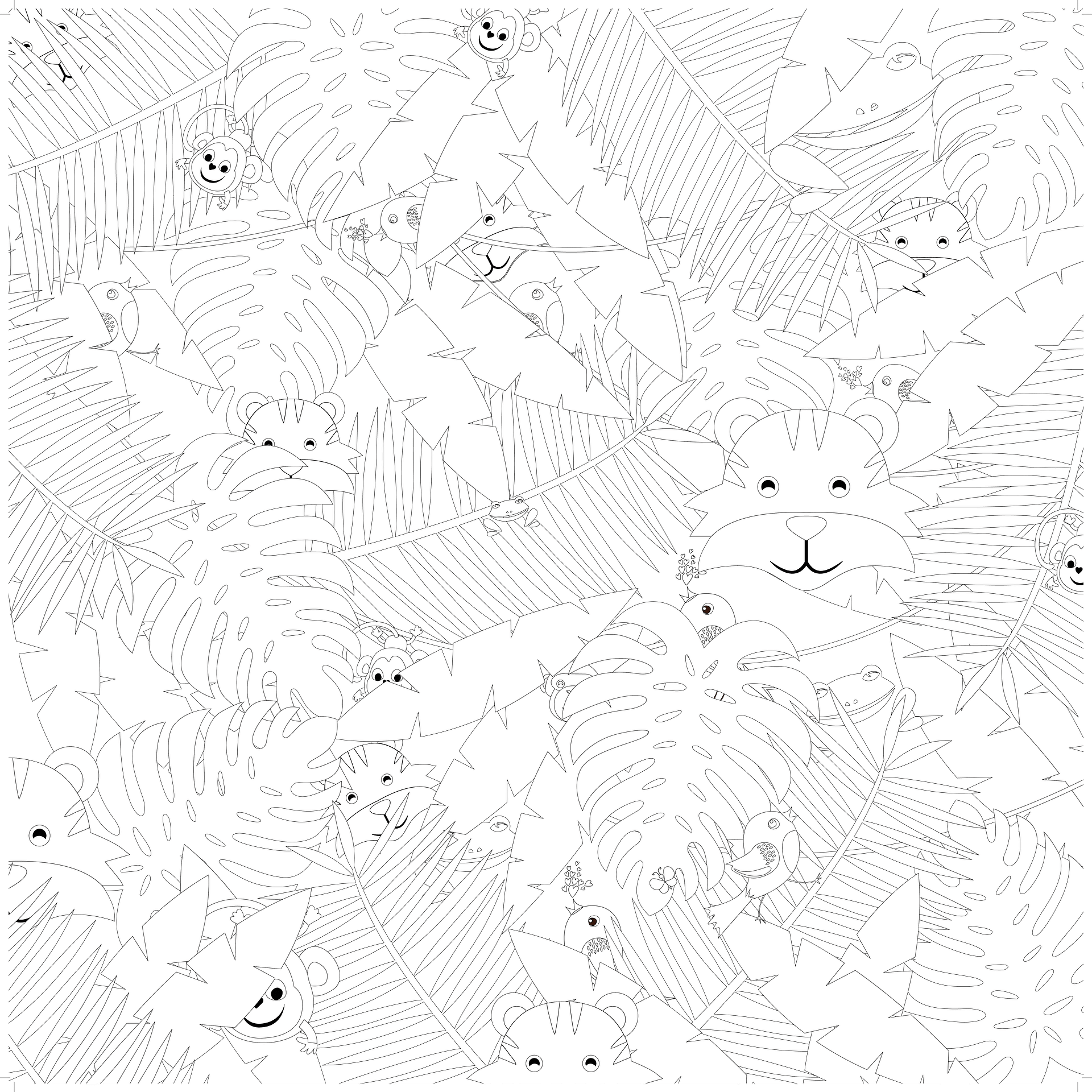 Spielmatte zum Ausmalen „Malen nach Zahlen“ – Tierparty-Edition