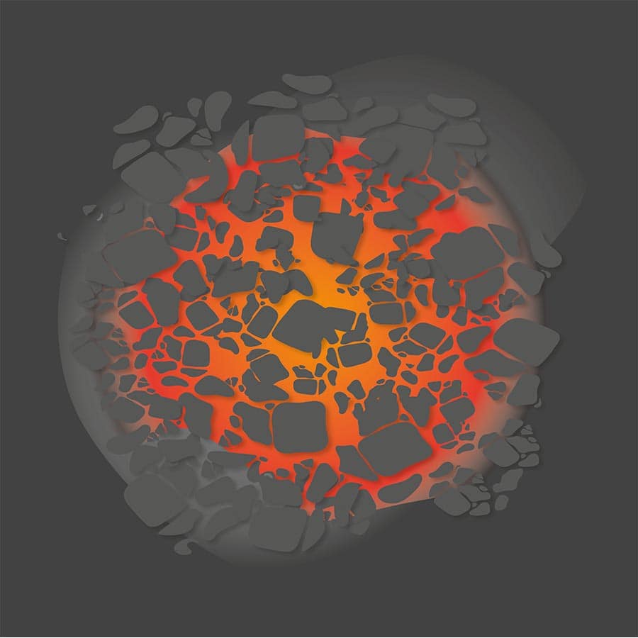 Spielmatte – Glühende Lava